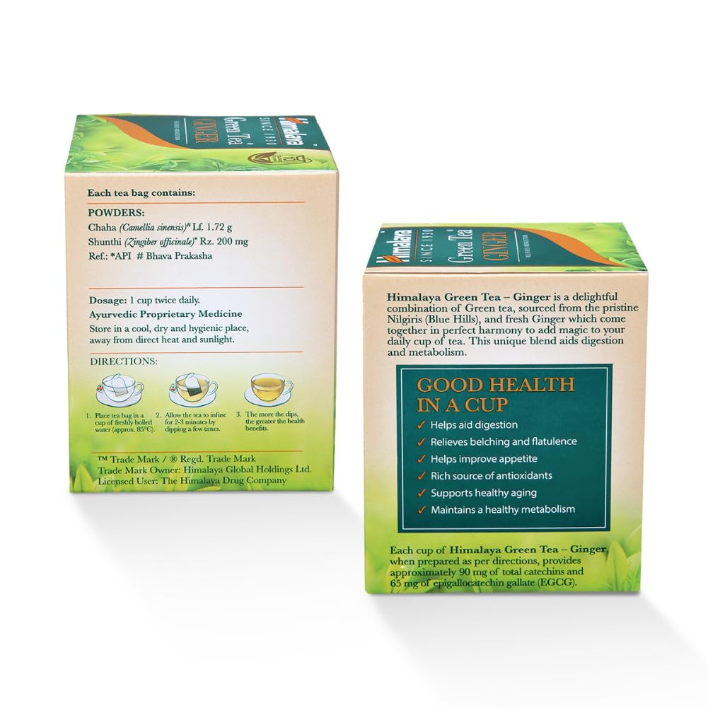 Himalaya Green Tea Ginger, 10 Tea Bags, Pack of 1 Himalaya Green Tea Ginger, 10 Tea Bags, Pack of 1
