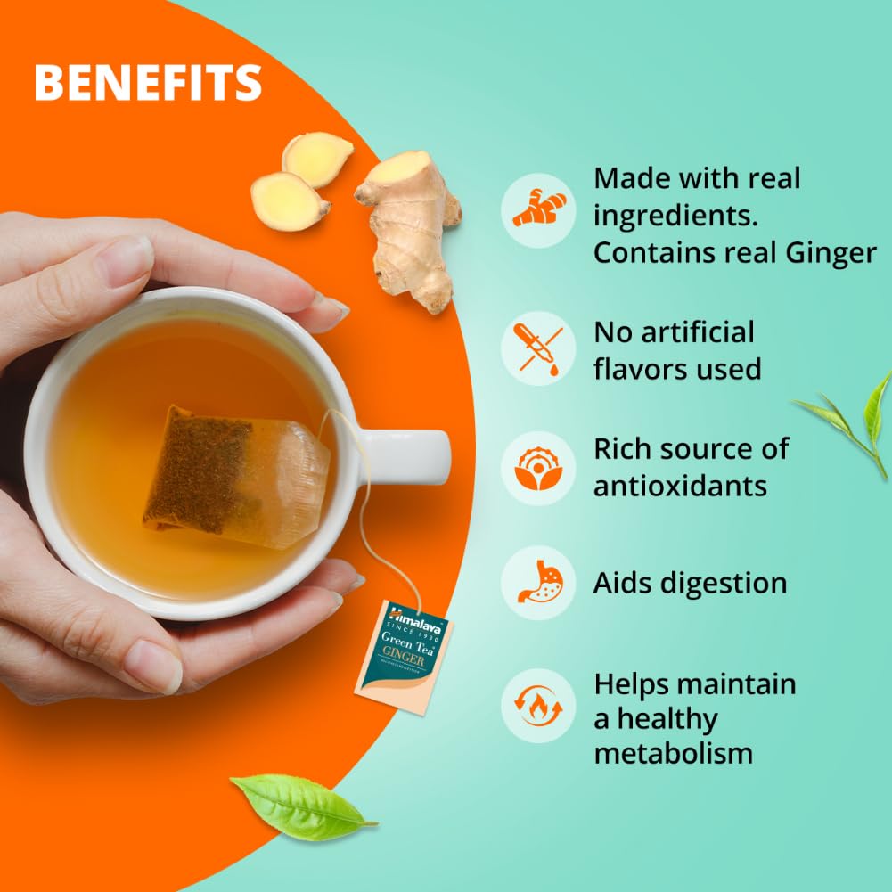 Himalaya Green Tea Ginger, 10 Tea Bags, Pack of 1 Himalaya Green Tea Ginger, 10 Tea Bags, Pack of 1