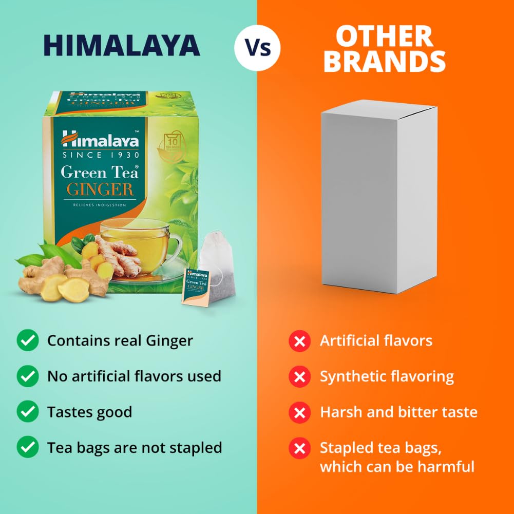 Himalaya Green Tea Ginger, 10 Tea Bags, Pack of 1 Himalaya Green Tea Ginger, 10 Tea Bags, Pack of 1