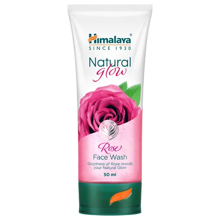 Himalaya Natural Glow Rose Face Wash 50 ml | With Goodness Of Rose | Clears Impuirties & Dullness | Gives Natural Glowing & Healthy Skin
