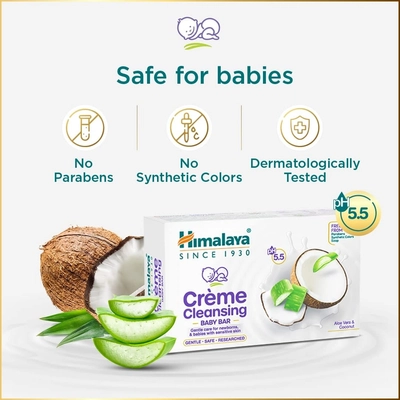 Himalaya pH 5.5 Creme Cleansing Baby Bar, 75 gm, Pack of 1