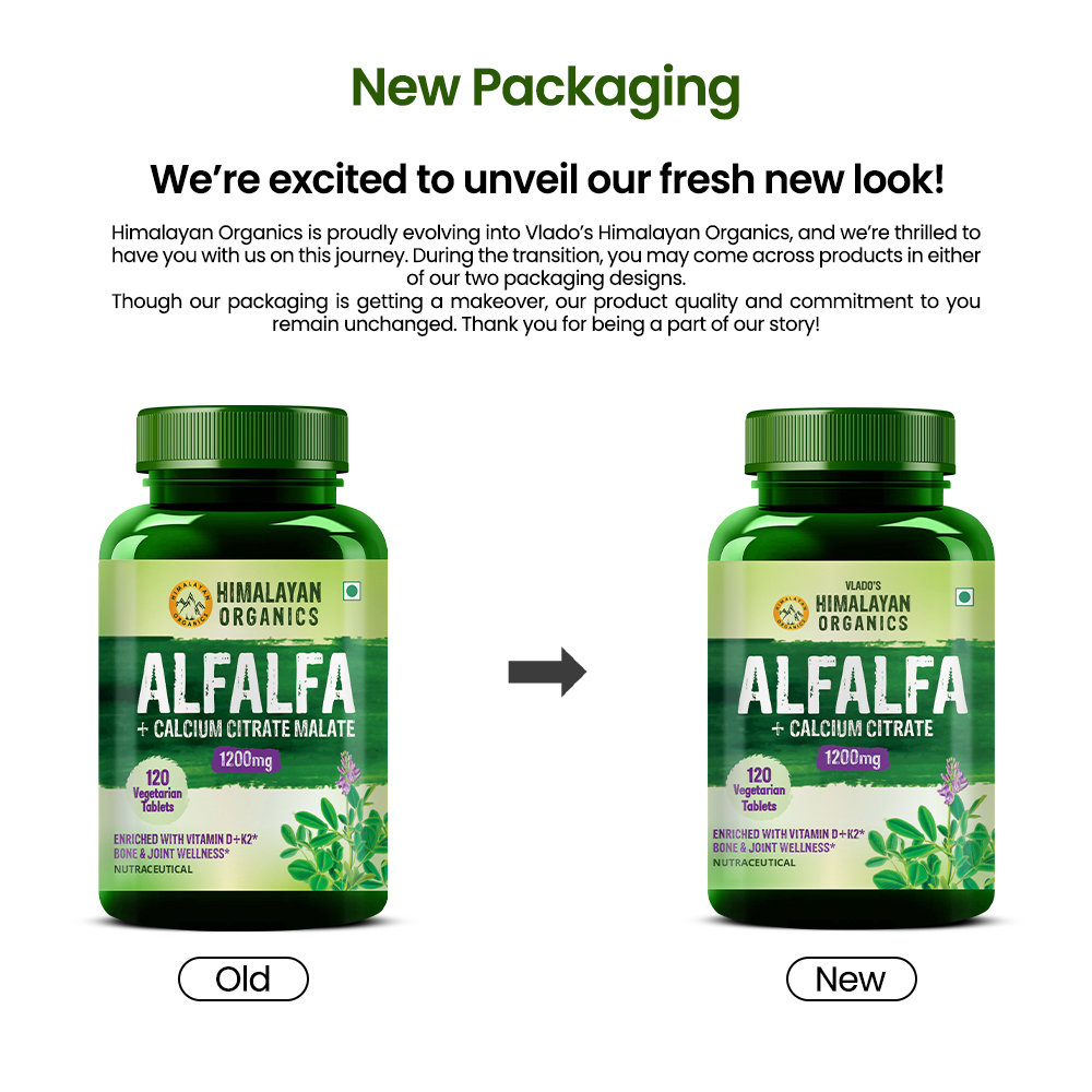 Vlado's Himalayan Organics Alfalfa Calcium Citrate Malate 1200mg, 120 Tablets, Pack of 1 Vlado's Himalayan Organics Alfalfa Calcium Citrate Malate 1200mg, 120 Tablets, Pack of 1