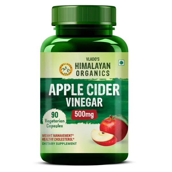 Vlado's Himalayan Organics Apple Cider Vinegar 500mg Supplement for Weight Management, 90 Capsules, Pack of 1