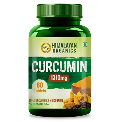 Himalayan Organics Curcumin with Bioperine 1310mg, 60 Tablets, Pack of 1