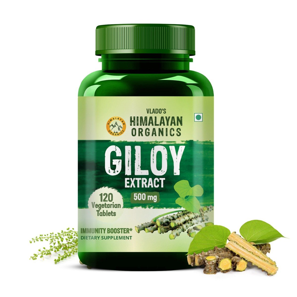 Vlado's Himalayan Organics Giloy Extracts 500mg, 120 Tablets, Pack of 1 Vlado's Himalayan Organics Giloy Extracts 500mg, 120 Tablets, Pack of 1