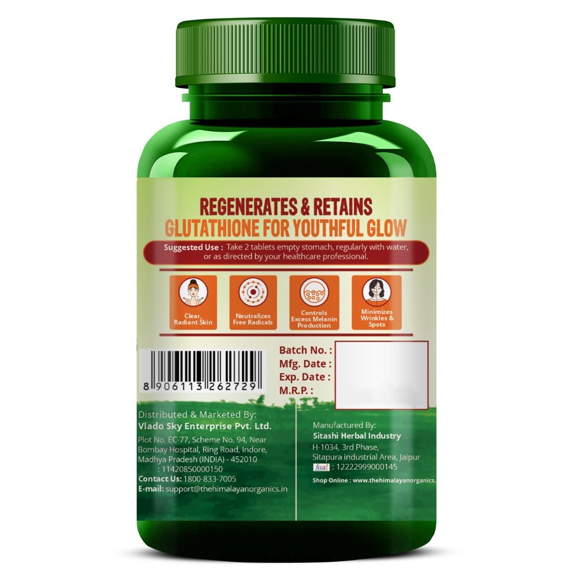 Vlado's Himalayan Organics Glutathione Builder, 60 Tablets, Pack of 1 Vlado's Himalayan Organics Glutathione Builder, 60 Tablets, Pack of 1