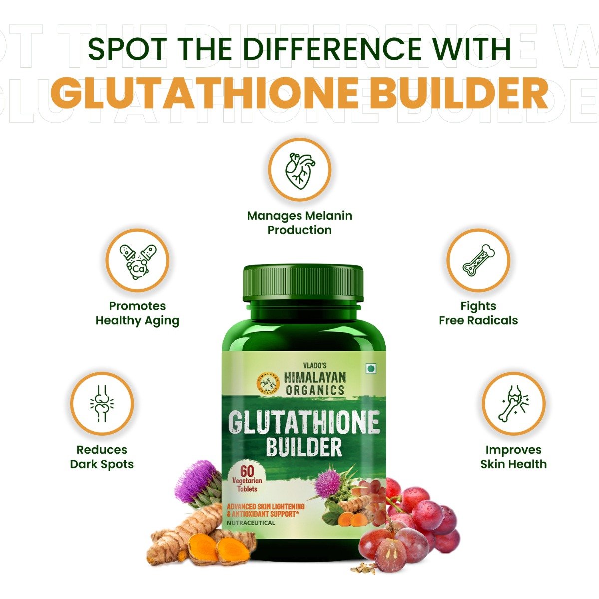 Vlado's Himalayan Organics Glutathione Builder, 60 Tablets, Pack of 1 Vlado's Himalayan Organics Glutathione Builder, 60 Tablets, Pack of 1