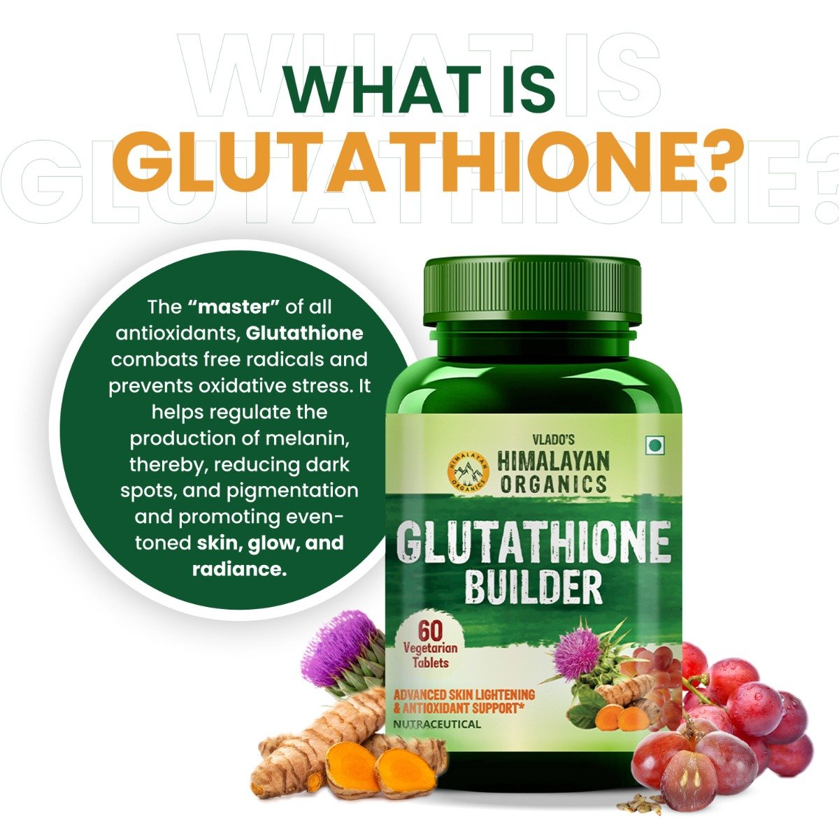 Vlado's Himalayan Organics Glutathione Builder, 60 Tablets, Pack of 1 Vlado's Himalayan Organics Glutathione Builder, 60 Tablets, Pack of 1