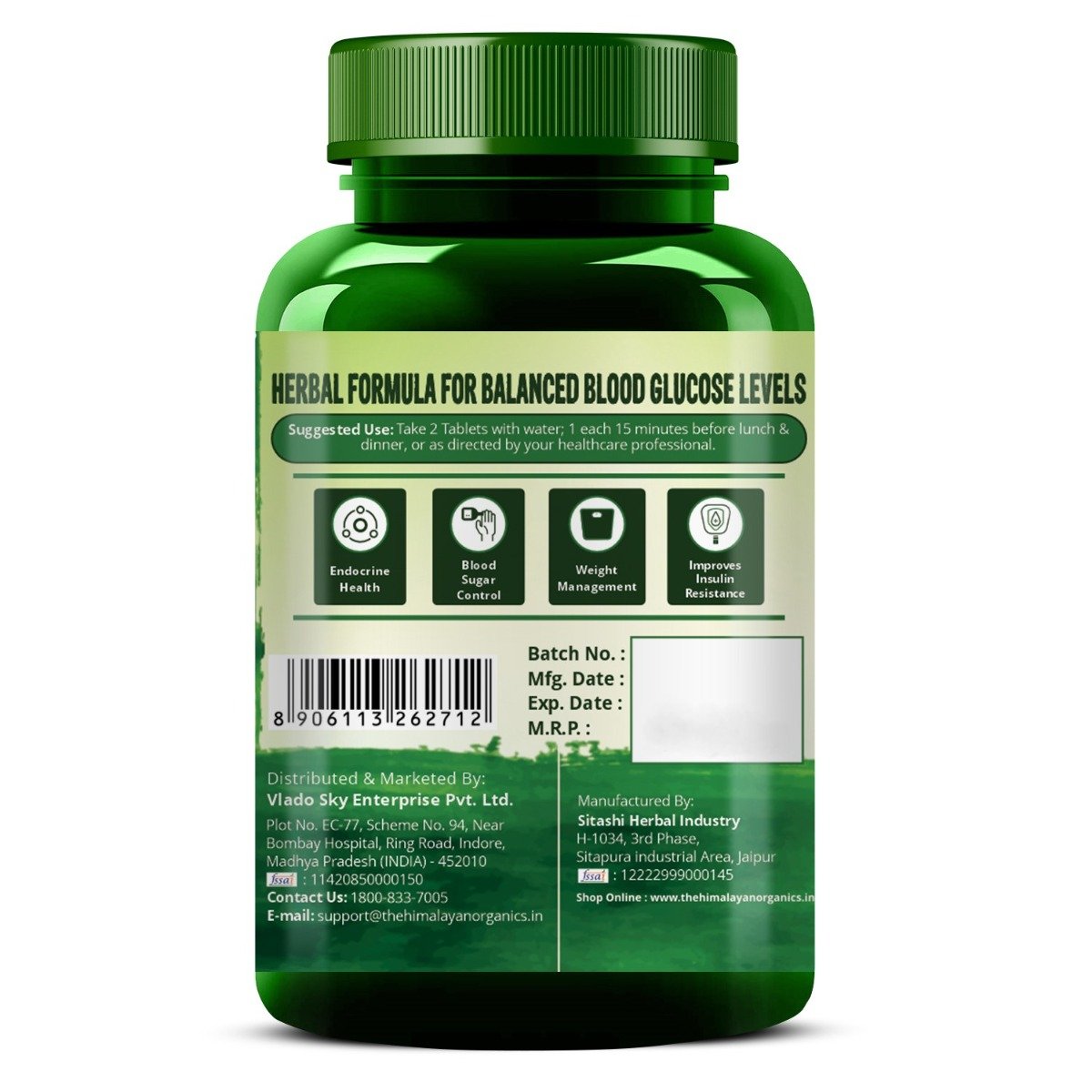 Vlado's Himalayan Organics Gluco Balance, 60 Tablets, Pack of 1 Vlado's Himalayan Organics Gluco Balance, 60 Tablets, Pack of 1