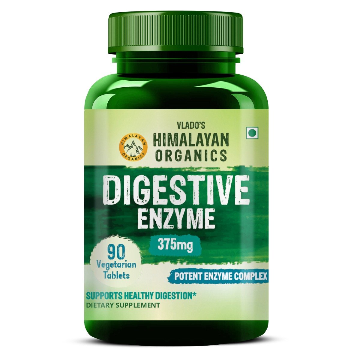 Vlado's Himalayan Organics Digestive Enzyme 375mg, 90 Tablets, Pack of 1 Vlado's Himalayan Organics Digestive Enzyme 375mg, 90 Tablets, Pack of 1