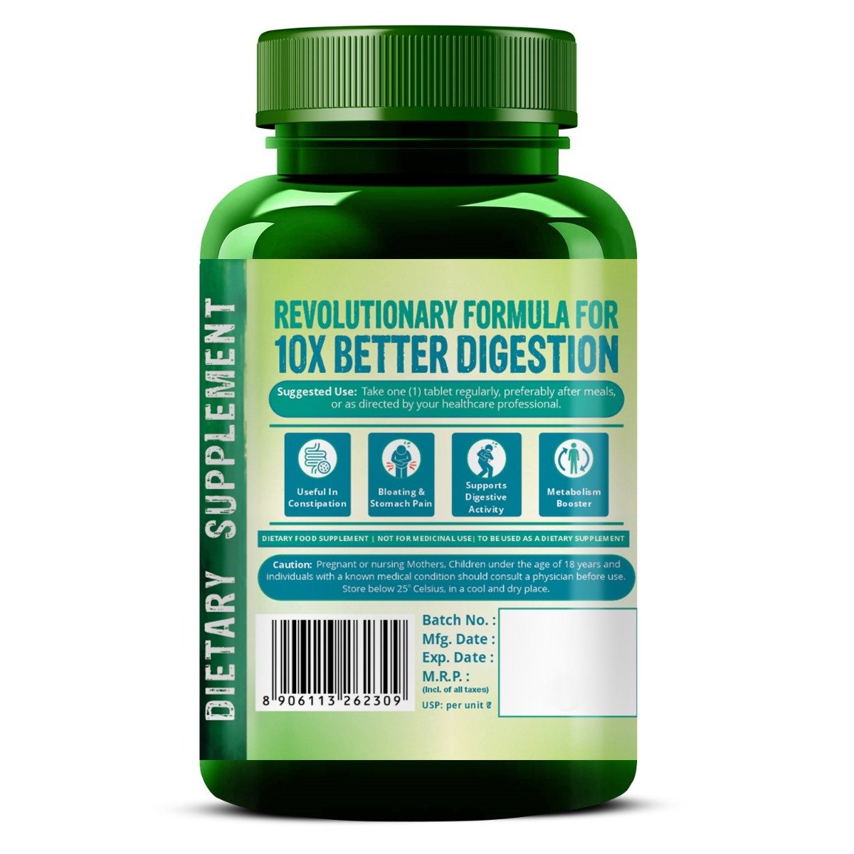 Vlado's Himalayan Organics Digestive Enzyme 375mg, 90 Tablets, Pack of 1 Vlado's Himalayan Organics Digestive Enzyme 375mg, 90 Tablets, Pack of 1