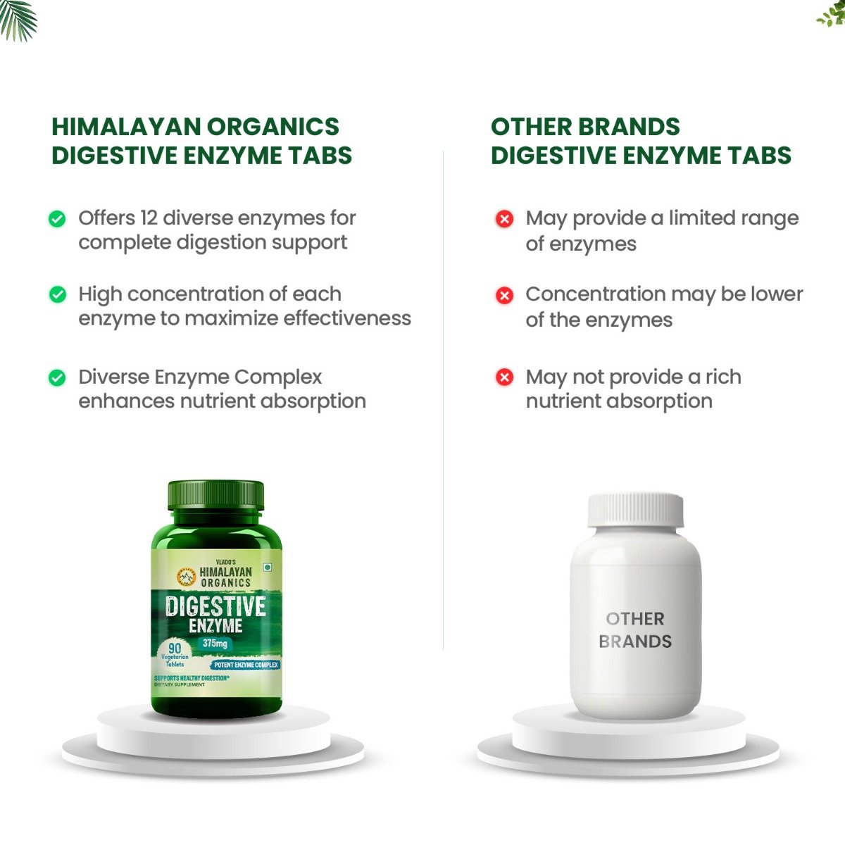 Vlado's Himalayan Organics Digestive Enzyme 375mg, 90 Tablets, Pack of 1 Vlado's Himalayan Organics Digestive Enzyme 375mg, 90 Tablets, Pack of 1