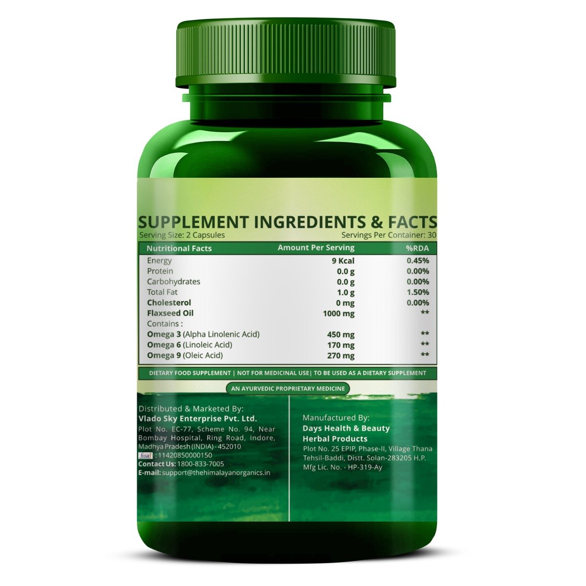 Vlado's Himalayan Organics Vegan Omega 3, 60 Capsules, Pack of 1 Vlado's Himalayan Organics Vegan Omega 3, 60 Capsules, Pack of 1