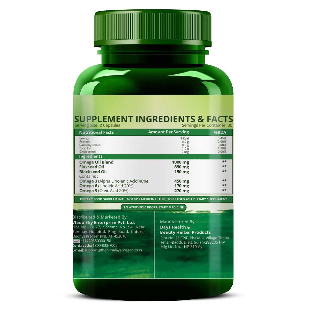 Vlado's Himalayan Organics Vegan Omega 3, 60 Capsules, Pack of 1 Vlado's Himalayan Organics Vegan Omega 3, 60 Capsules, Pack of 1