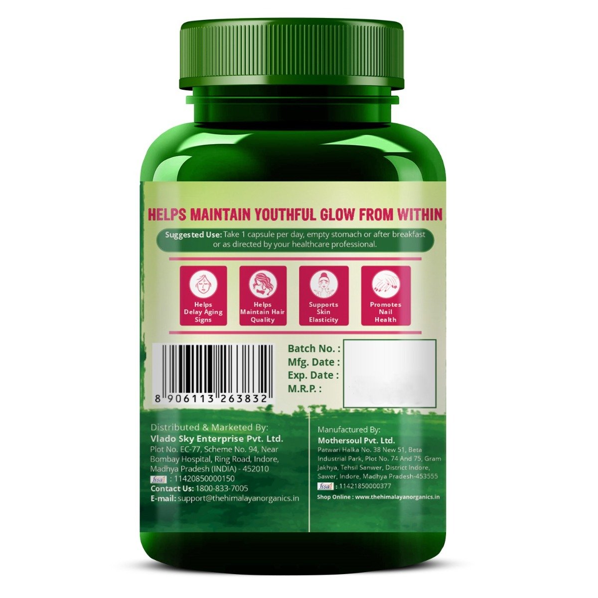 Vlado's Himalayan Organics Plant Based Collagen Builder, 60 Capsules, Pack of 1 Vlado's Himalayan Organics Plant Based Collagen Builder, 60 Capsules, Pack of 1