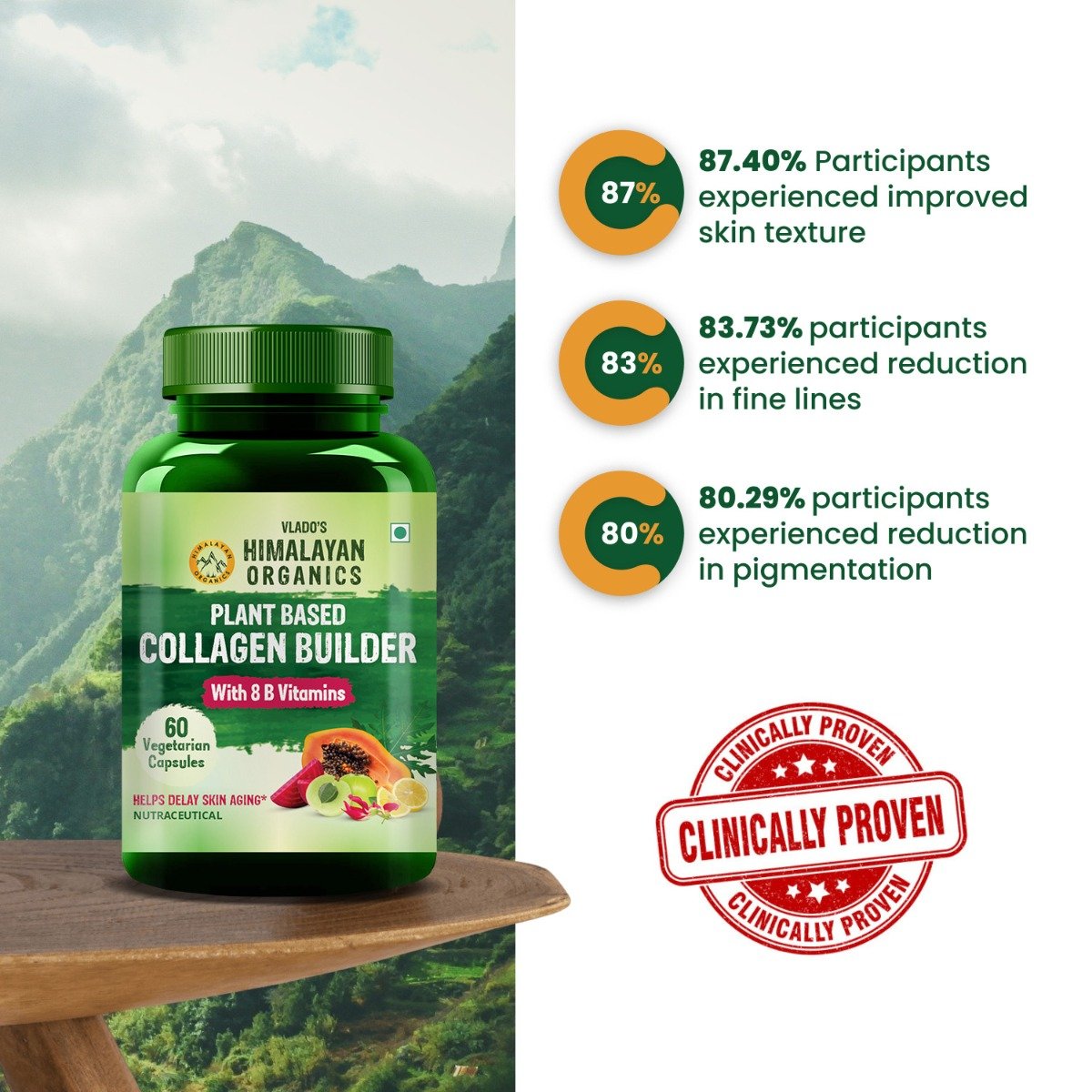 Vlado's Himalayan Organics Plant Based Collagen Builder, 60 Capsules, Pack of 1 Vlado's Himalayan Organics Plant Based Collagen Builder, 60 Capsules, Pack of 1