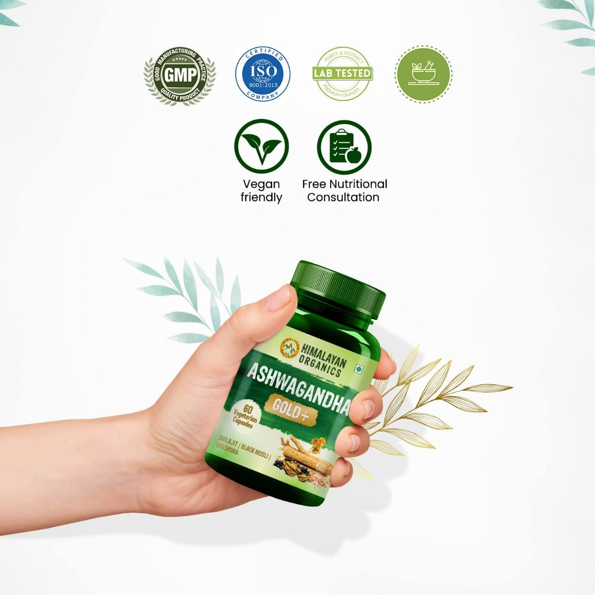 Vlado's Himalayan Organics Ashwagandha Gold Plus, 60 Capsules, Pack of 1 Vlado's Himalayan Organics Ashwagandha Gold Plus, 60 Capsules, Pack of 1