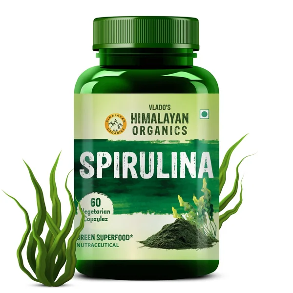 Vlado's Himalayan Organics Spirulina, 60 Capsules, Pack of 1