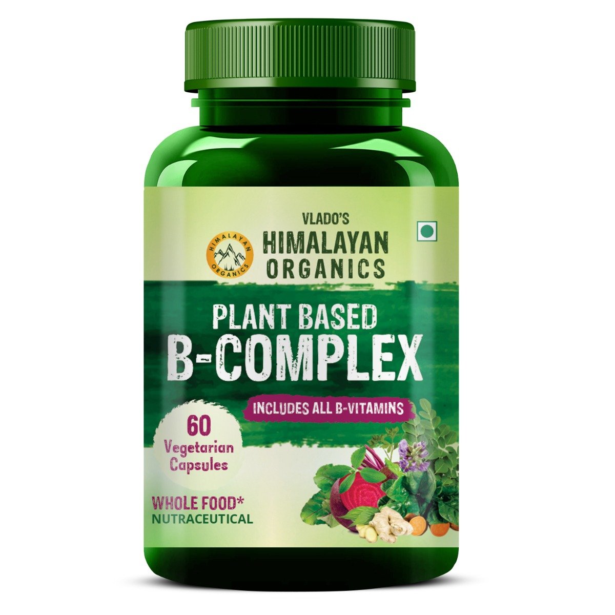 Vlado's Himalayan Organics Plant Based B-Complex, 60 Capsules, Pack of 1 Vlado's Himalayan Organics Plant Based B-Complex, 60 Capsules, Pack of 1