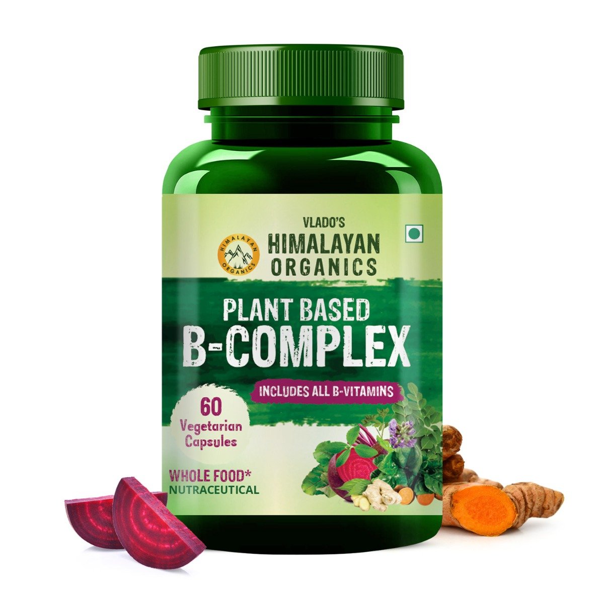 Vlado's Himalayan Organics Plant Based B-Complex, 60 Capsules, Pack of 1 Vlado's Himalayan Organics Plant Based B-Complex, 60 Capsules, Pack of 1