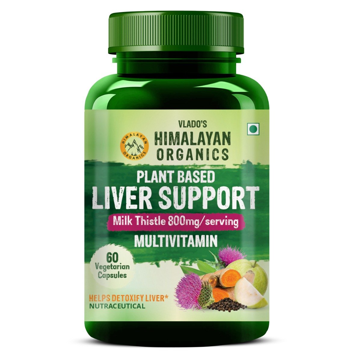 Vlado's Himalayan Organics Plant Based Liver Support + Milk Thistle, 60 Capsules, Pack of 1 Vlado's Himalayan Organics Plant Based Liver Support + Milk Thistle, 60 Capsules, Pack of 1
