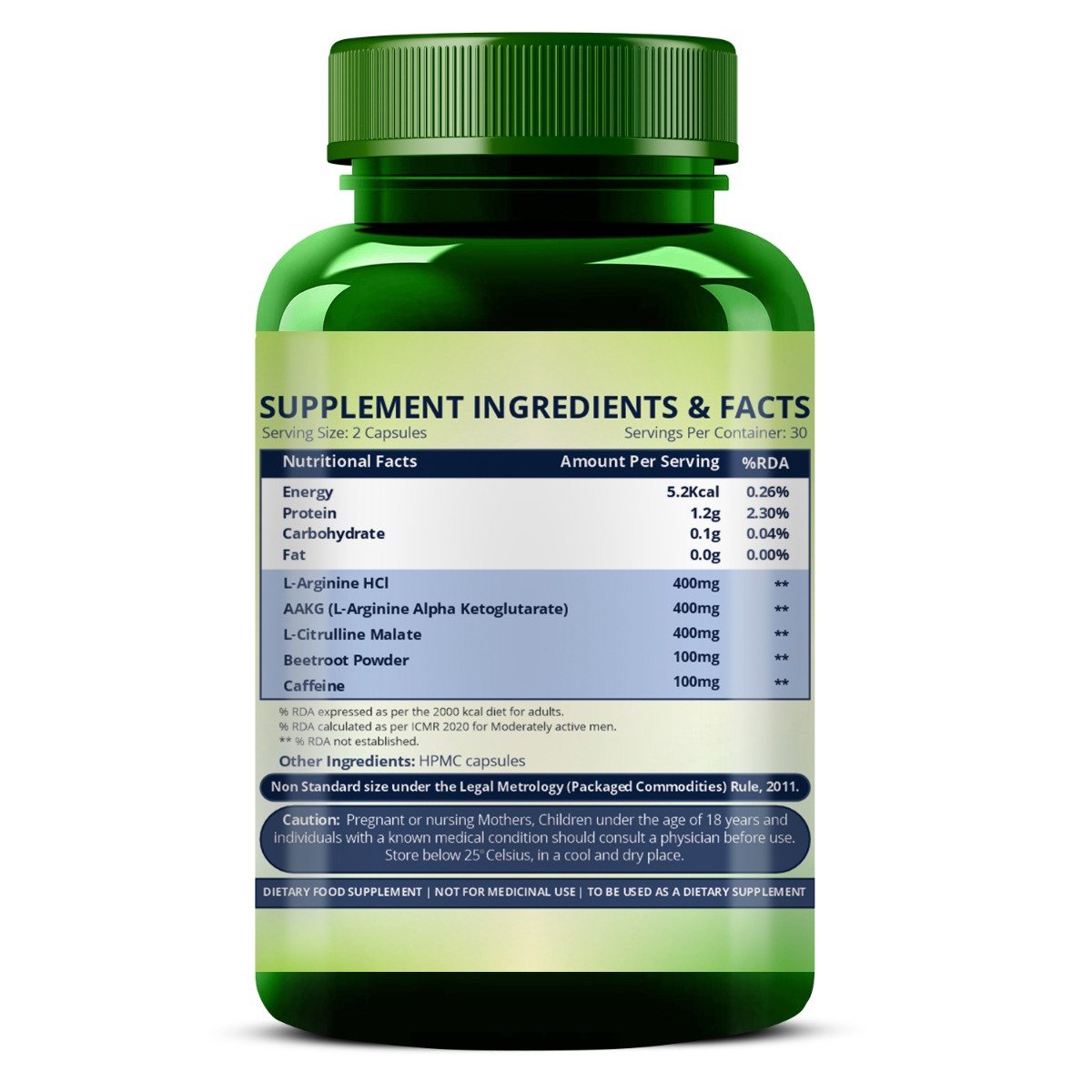 Vlado's Himalayan Organics Nitric Oxide 1400mg Supplement with L-Arginine HCI, 60 Capsules, Pack of 1 Vlado's Himalayan Organics Nitric Oxide 1400mg Supplement with L-Arginine HCI, 60 Capsules, Pack of 1