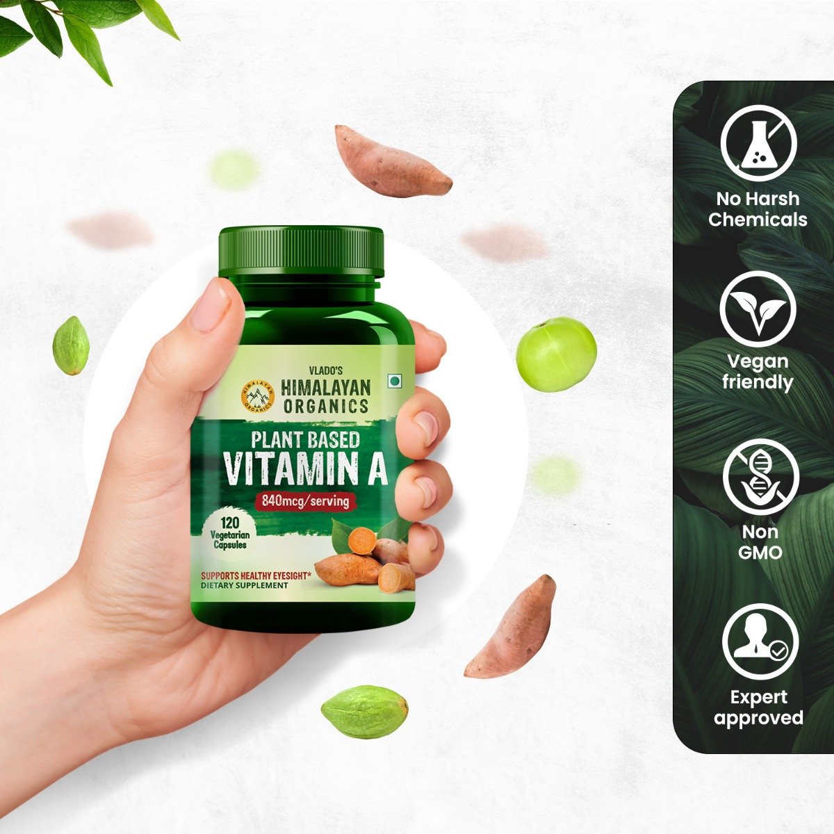 Vlado's Himalayan Organics Plant Based Vitamin A 840mcg, 120 Capsules, Pack of 1 Vlado's Himalayan Organics Plant Based Vitamin A 840mcg, 120 Capsules, Pack of 1