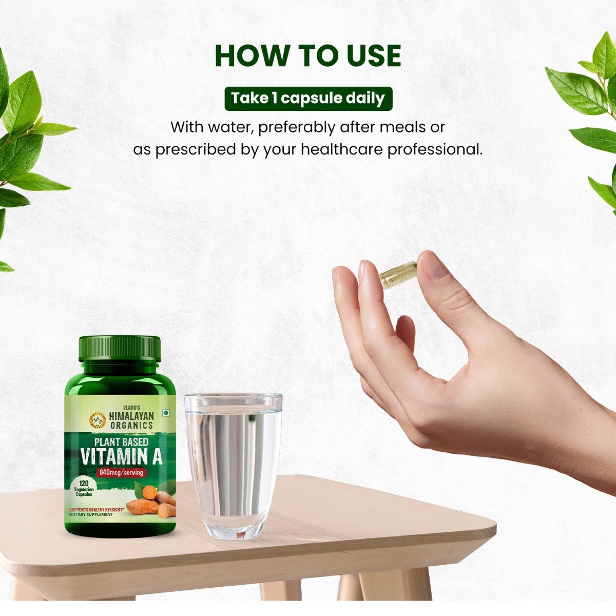 Vlado's Himalayan Organics Plant Based Vitamin A 840mcg, 120 Capsules, Pack of 1 Vlado's Himalayan Organics Plant Based Vitamin A 840mcg, 120 Capsules, Pack of 1