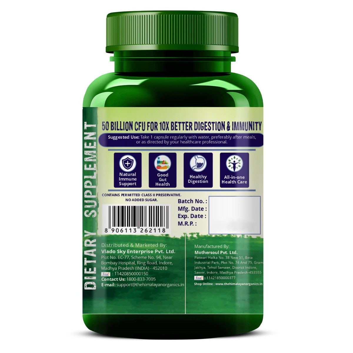 Vlado's Himalayan Organics Probiotics 50 Billion CFU, 60 Capsules, Pack of 1 Vlado's Himalayan Organics Probiotics 50 Billion CFU, 60 Capsules, Pack of 1