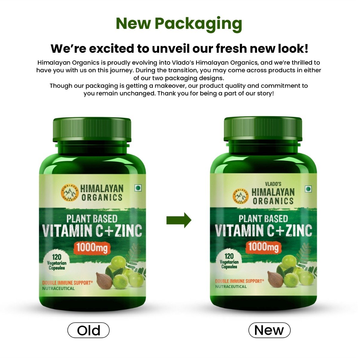 Vlado's Himalayan Organics Plant Based Vitamin C + Zinc, 120 Capsules, Pack of 1 Vlado's Himalayan Organics Plant Based Vitamin C + Zinc, 120 Capsules, Pack of 1