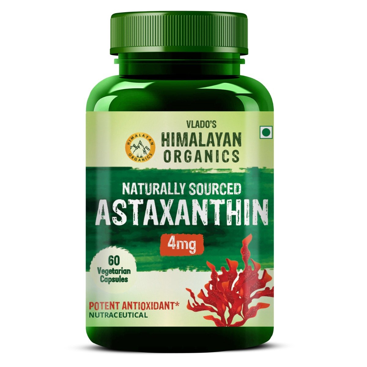 Vlado's Himalayan Organics Naturally Sourced Astaxanthin 4mg, 60 Capsules, Pack of 1 Vlado's Himalayan Organics Naturally Sourced Astaxanthin 4mg, 60 Capsules, Pack of 1