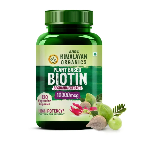 Vlado's Himalayan Organics Biotin 10000mcg, 120 Capsules, Pack of 1