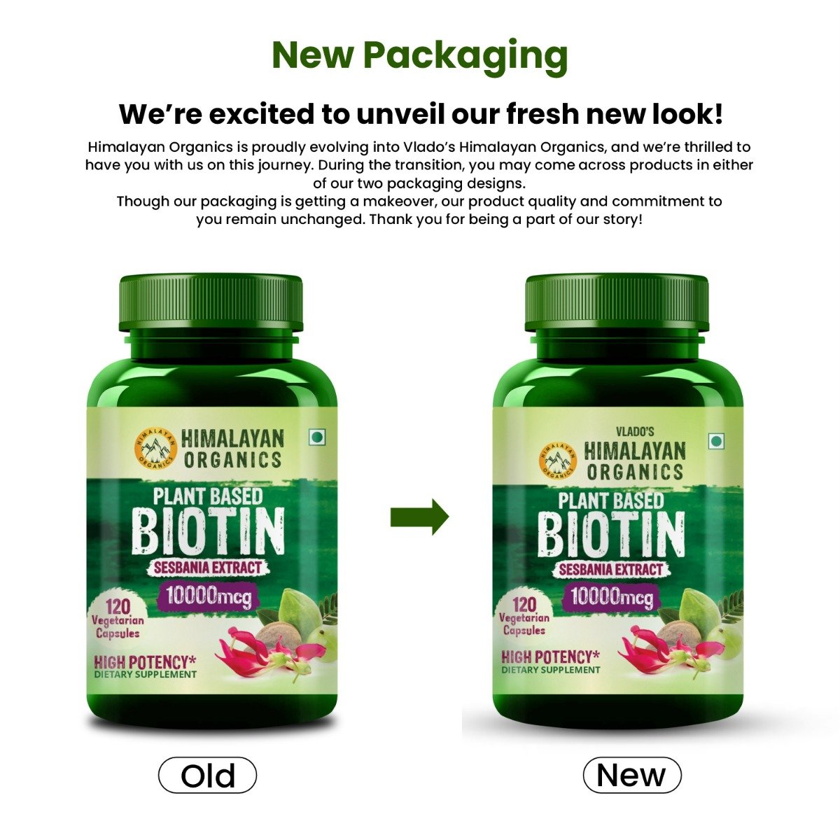 Vlado's Himalayan Organics Biotin 10000mcg, 120 Capsules, Pack of 1 Vlado's Himalayan Organics Biotin 10000mcg, 120 Capsules, Pack of 1