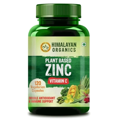 Himalayan Organics Plant Based Zinc with Vitamin C, 120 Capsules, Pack of 1