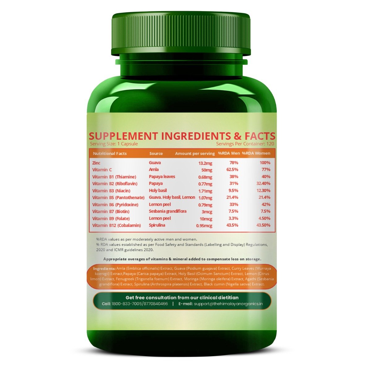 Vlado's Himalayan Organics Plant Based Zinc with Vitamin C, 120 Capsules, Pack of 1 Vlado's Himalayan Organics Plant Based Zinc with Vitamin C, 120 Capsules, Pack of 1