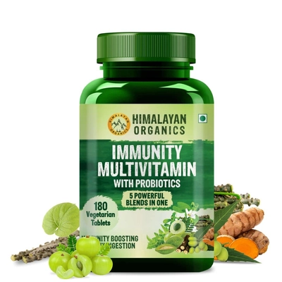 Himalayan Organics Immunity Multivitamin with Probiotics, 180 Tablets, Pack of 1