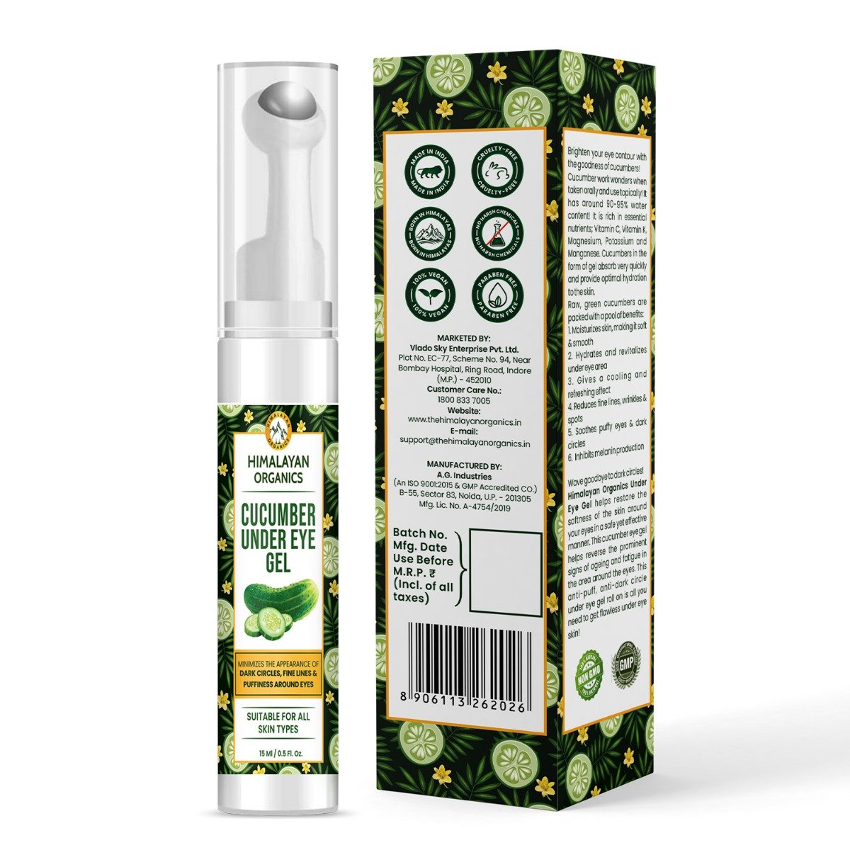 Himalayan Organics Cucumber Under Eye Gel, 15 ml, Pack of 1 Himalayan Organics Cucumber Under Eye Gel, 15 ml, Pack of 1