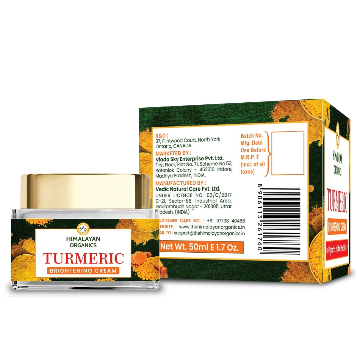 Himalayan Organics Turmeric Brightening Cream, 50 ml, Pack of 1 Himalayan Organics Turmeric Brightening Cream, 50 ml, Pack of 1