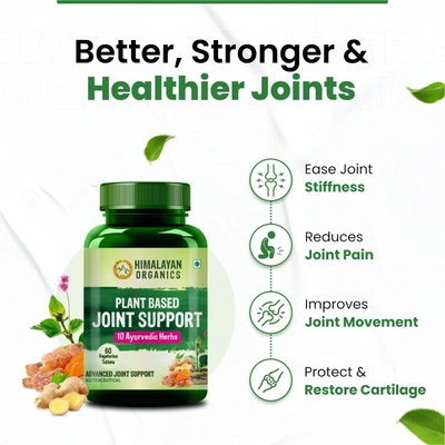 Himalayan Organics Plant Based Joint Support with 10 Ayurvedic Herbs, 60 Capsules, Pack of 1