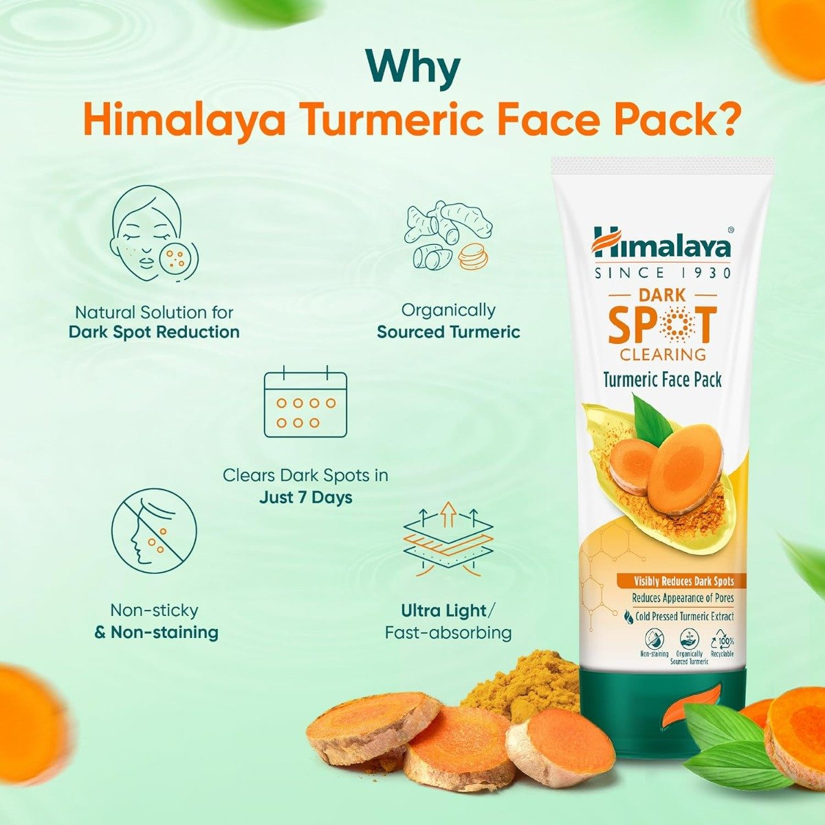 Himalaya Dark Spot Clearing Turmeric Face Pack, 50 gm, Pack of 1 Himalaya Dark Spot Clearing Turmeric Face Pack, 50 gm, Pack of 1