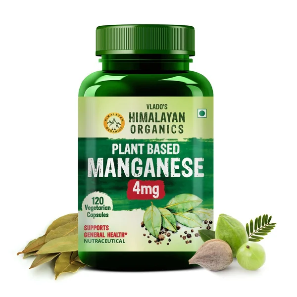 Vlado's Himalayan Organics Plant Based Manganese 4mg, 120 Veg Capsules
