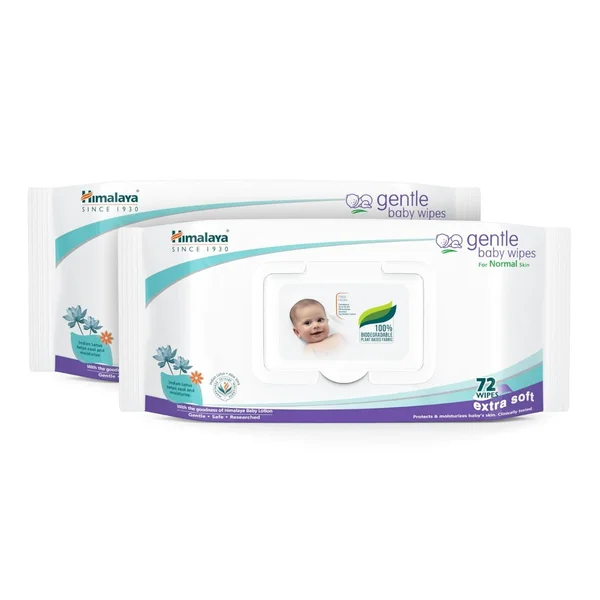 Himalaya Gentle Extra Soft Baby Wipes, 144 (2x72 Wipes), Pack of 1