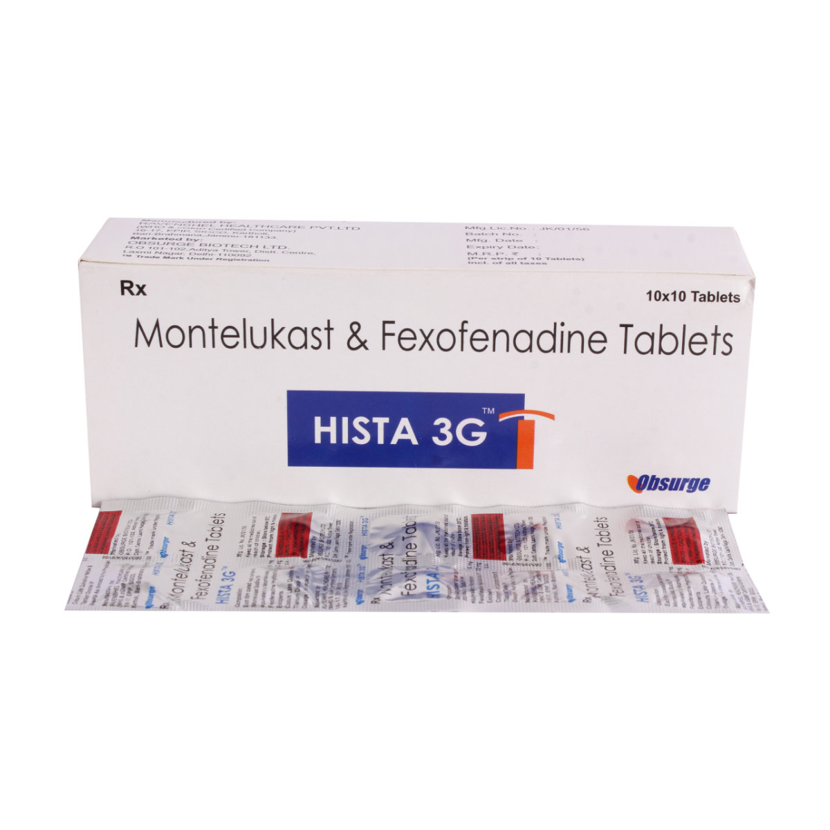 Hista 3G Tablet 10'S, Pack of 10 TabletS Hista 3G Tablet 10'S, Pack of 10 TabletS