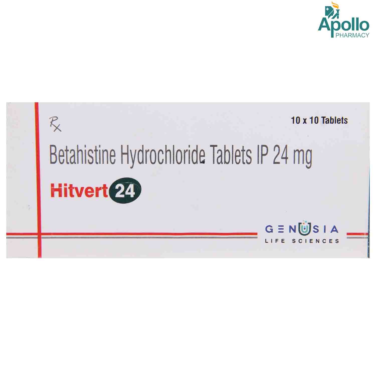 Hitvert 24mg Tablet 10's, Pack of 10 TabletS Hitvert 24mg Tablet 10's, Pack of 10 TabletS