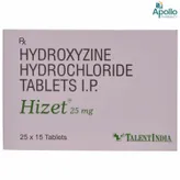 HIZET 25MG TABLET, Pack of 15 TABLETS