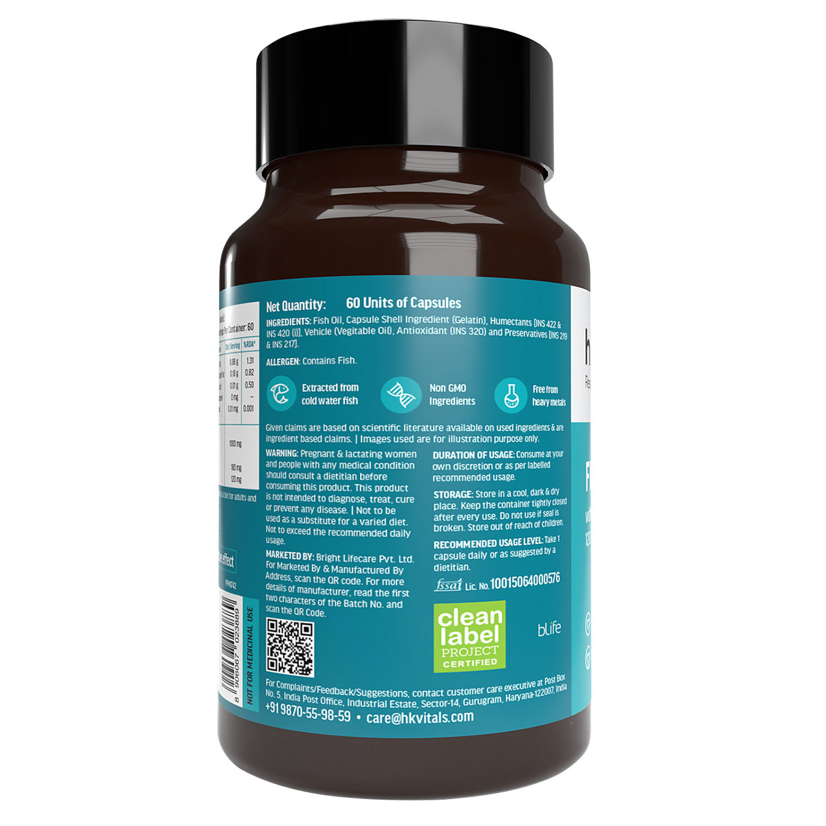 HealthKart HK Vitals Fish Oil 1000 mg, 60 Capsules, Pack of 1 HealthKart HK Vitals Fish Oil 1000 mg, 60 Capsules, Pack of 1