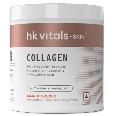 HealthKart HK Vitals Collagen Orange Flavour Powder for Youthful & Glowing Skin, 200 gm