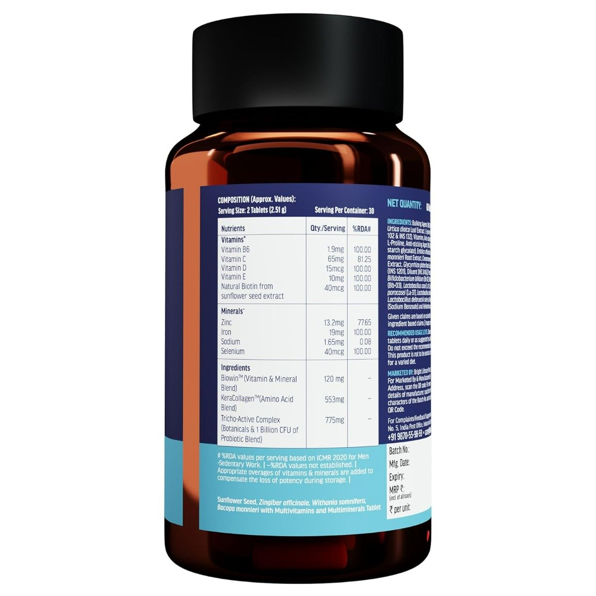 HealthKart HK Vitals Hair Multivitamin, 60 Tablets, Pack of 1 HealthKart HK Vitals Hair Multivitamin, 60 Tablets, Pack of 1