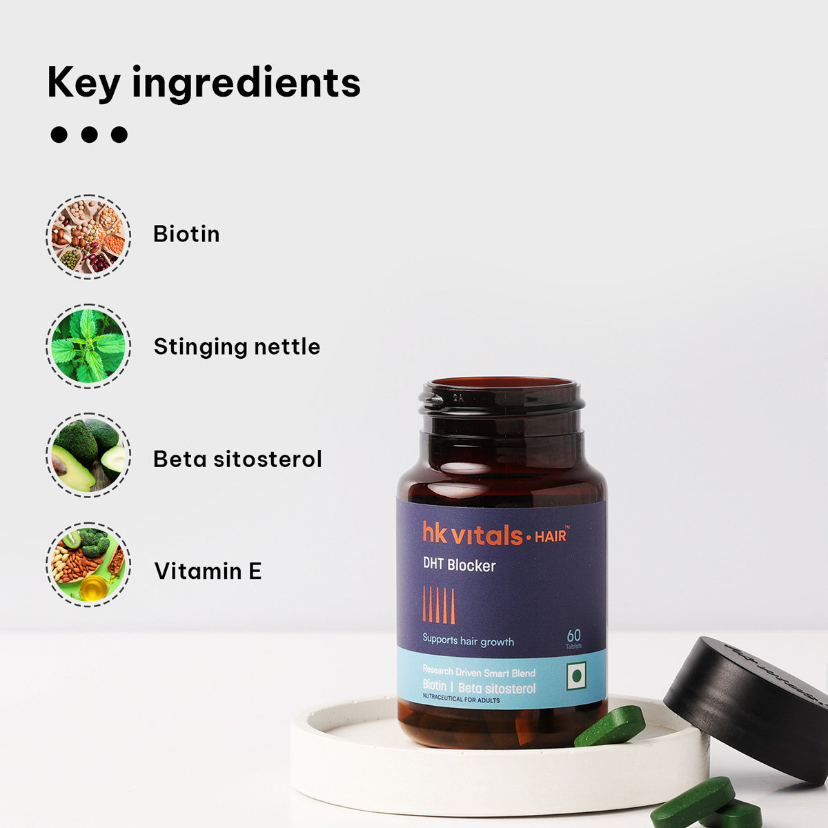 HealthKart HK Vitals DHT Blocker for Hair Growth, 60 Tablets, Pack of 1 HealthKart HK Vitals DHT Blocker for Hair Growth, 60 Tablets, Pack of 1