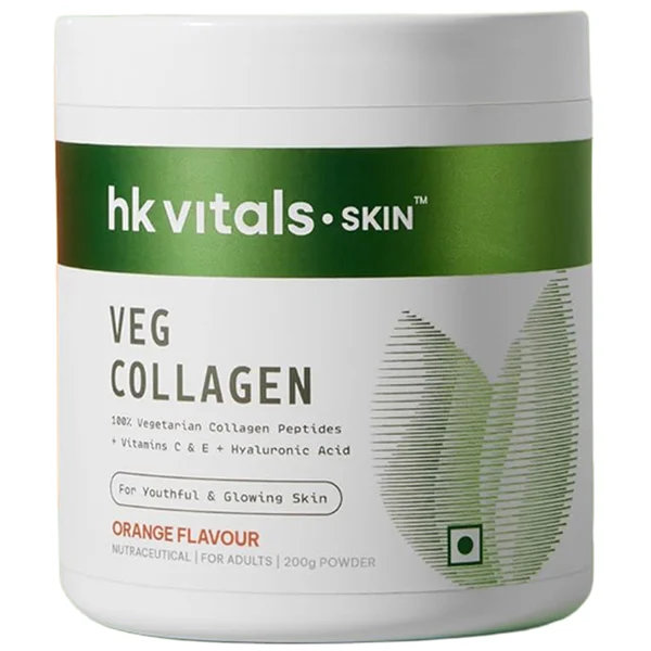 HK Vitals Veg Skin Radiance Collagen Orange Flavour Powder, 200 gm